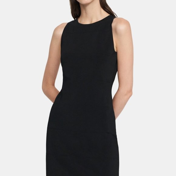 Theory Black Pointelle Dress in Stretch Knit Size L - Picture 2 of 10